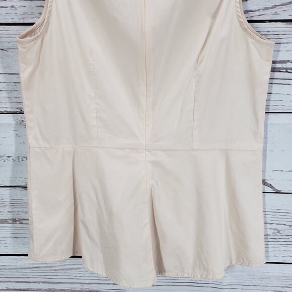 Calvin Klein Peach V-Neck Embellish Peplum Top Size Medium - Picture 11 of 13